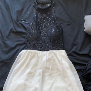 black & white dress